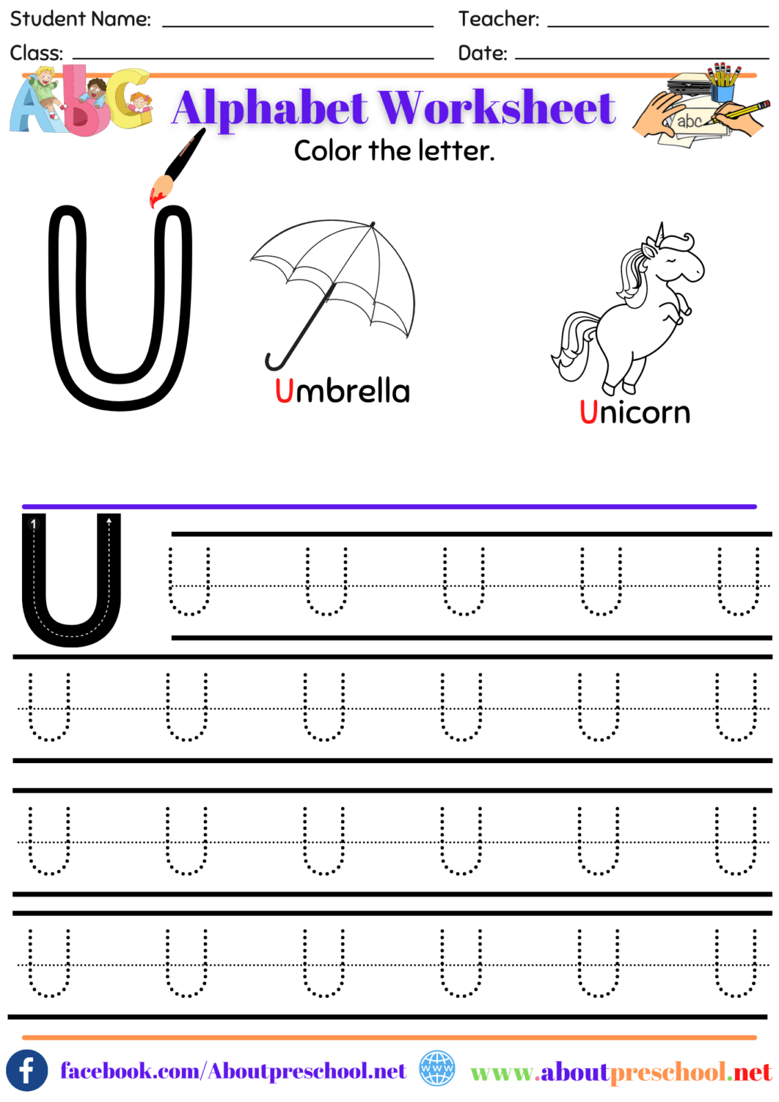 Worksheets Tracing Letters Archives - About Preschool