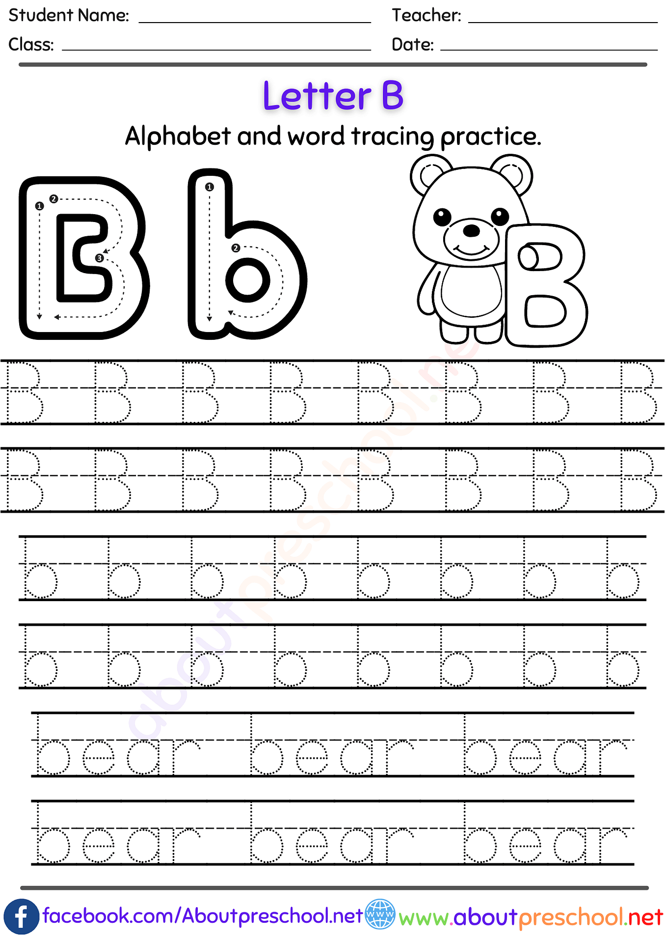 Free Letter Tracing Worksheets Archives - Page 4 Of 4 - About Preschool